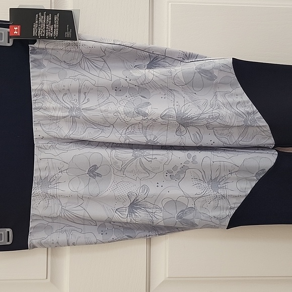 Under Armour Women's UA Unstoppable Ribbed Blue Floral Leggings NWT - Picture 6 of 11